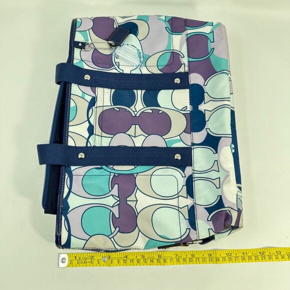 Coach Kyra Scarf Print C Signature Tote Bag Purple/Blue Vintage - No Strap - Picture 11 of 12